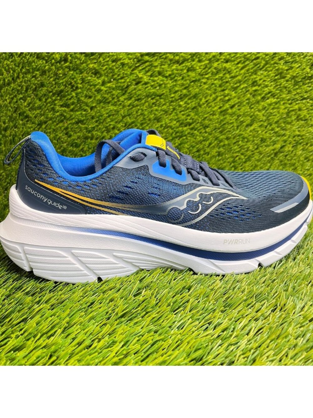Saucony Guide 18 Mens Size 9 Navy White Athletic Running Walking Shoes Sneakers